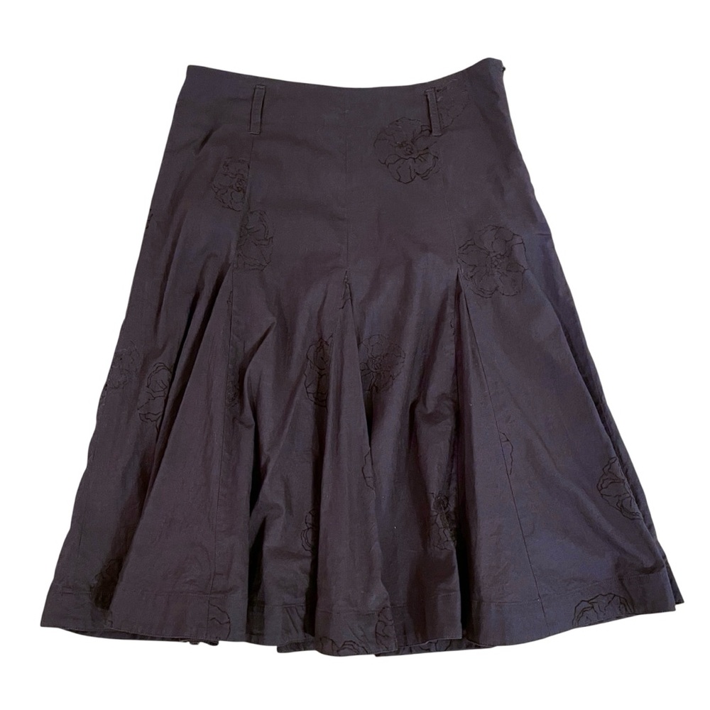 Willi Smith A-Line Floral Brown Skirt Size 6 EUC